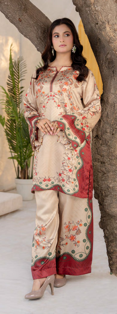 2pc co-ord set Baige and red