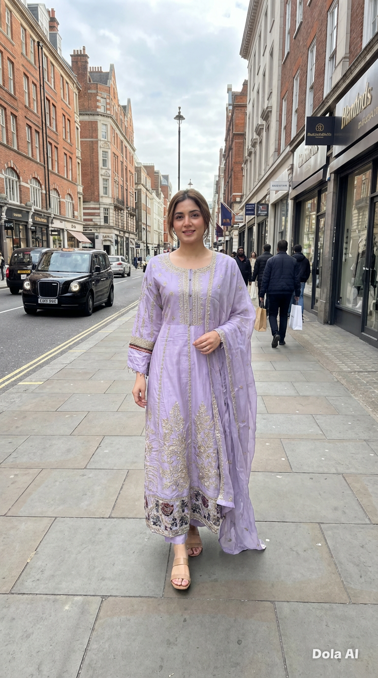 Zj lilac long length frock maxi Casual Dress 3pc outfit