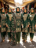 3pc bottle green ethnic inspired outfit