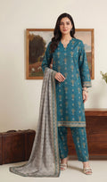 Ocean Teal Lawn Rotary Print 3PC Ready-to-Wear