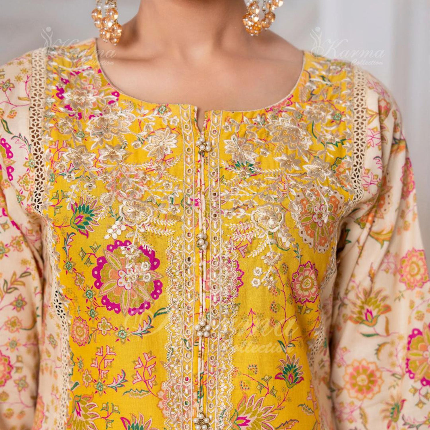 Yellow Outfit With Silk Duppata