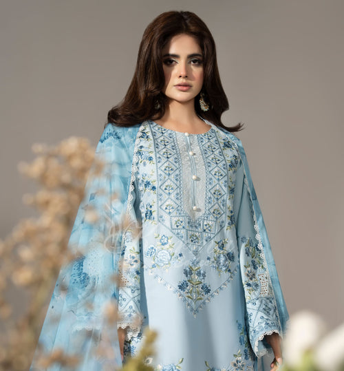 Muted Blue Karma Signature Embroidered 3 Piece suit