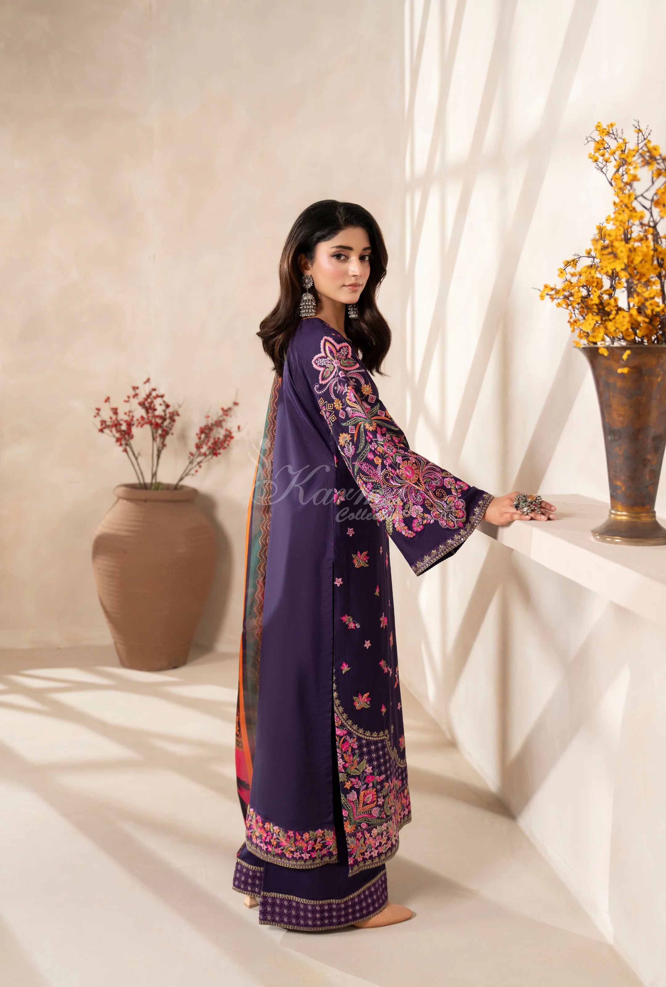 3pc original karma mulberrry outfit with silk scarf kc1562