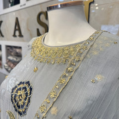 Ar baby blue ethnic  chiffon with patchwork  Womenswear
