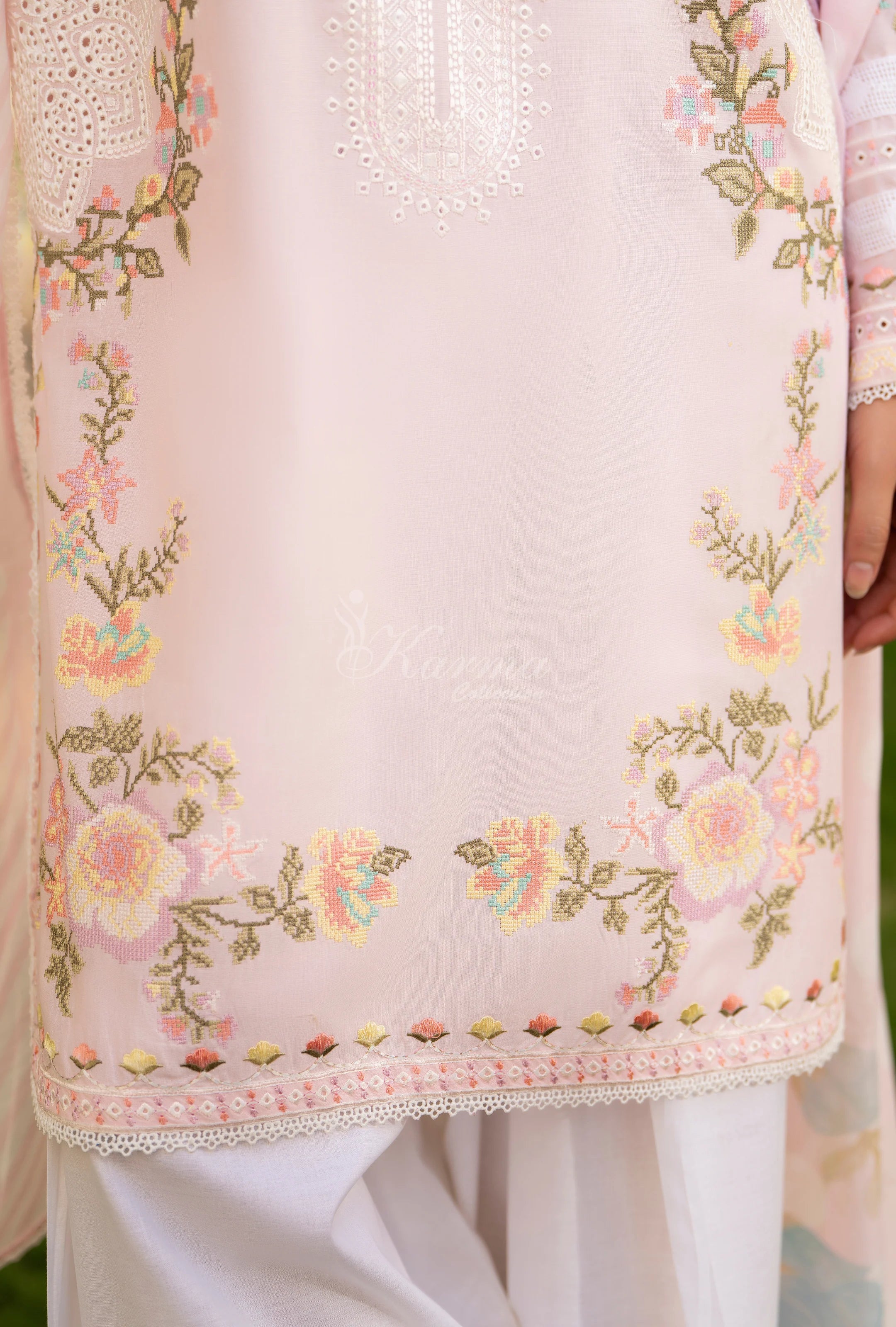 Original karma collection 3pc farshi shalwar suit ROSE QUARTZ
KC-1561