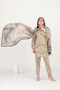 Warm Beige Luxe Jacquard 3PC stiched suit