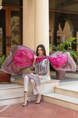 3pc Lawn Slub Digital Print Suit with Lawn Digital Print Dupatta