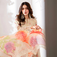 KC 1470 open jacket style cream floral