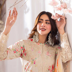 KC 1470 open jacket style cream floral