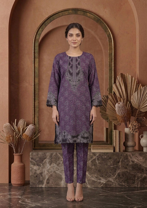 Deep Mauve trendy Patch Work Co-ord Set