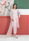Blush Pink 3-Piece Suit with Embroidered Chiffon Dupatta