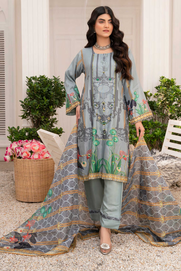 3pc Organza suit with organza scarf