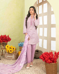 Lilac Pink Printed 3-Piece Stitched Suit with Digital Printed Dupatta