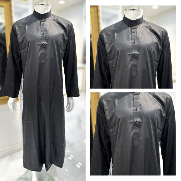 Men’s Black Collared Jubbah, Thobe