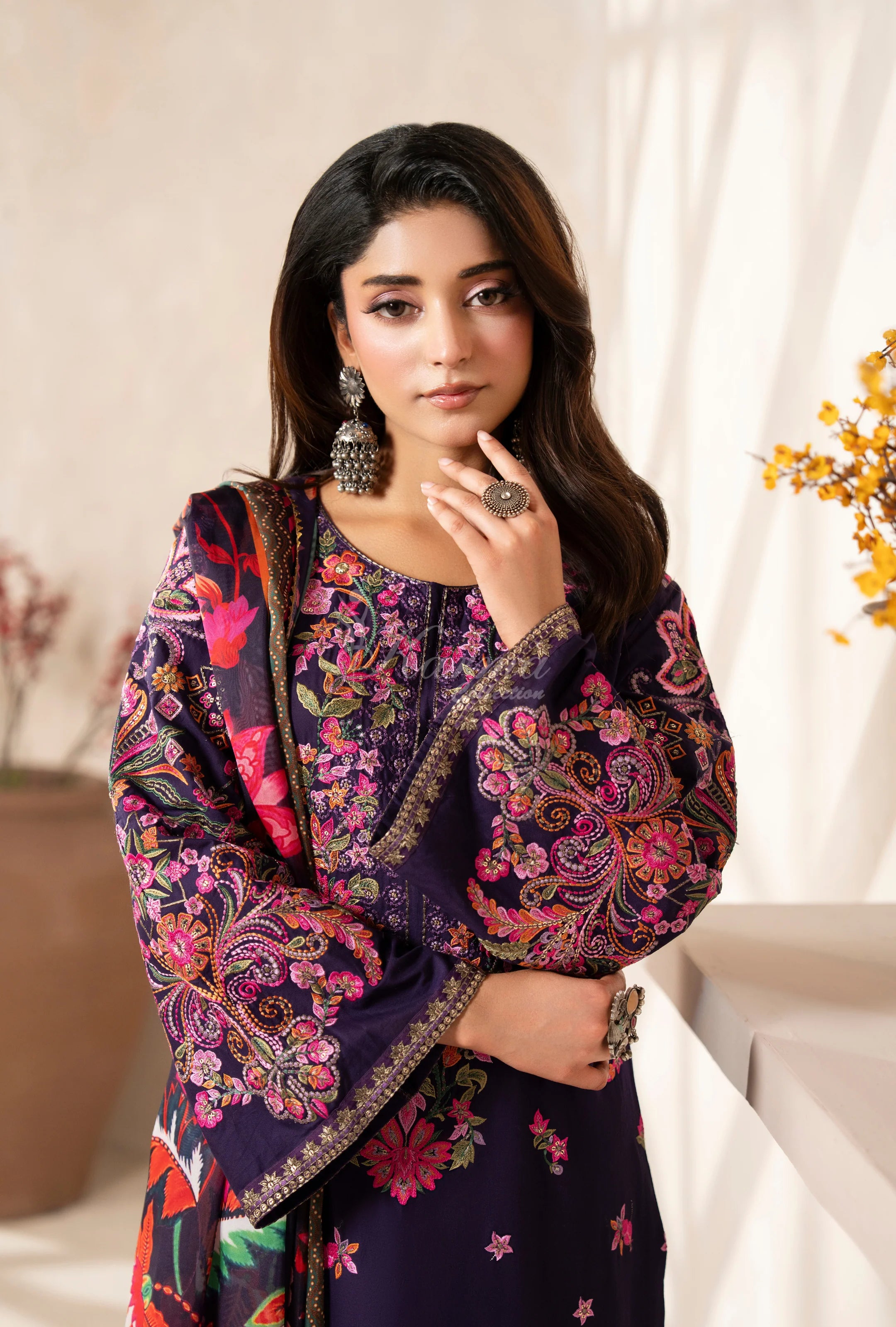 3pc original karma mulberrry outfit with silk scarf kc1562