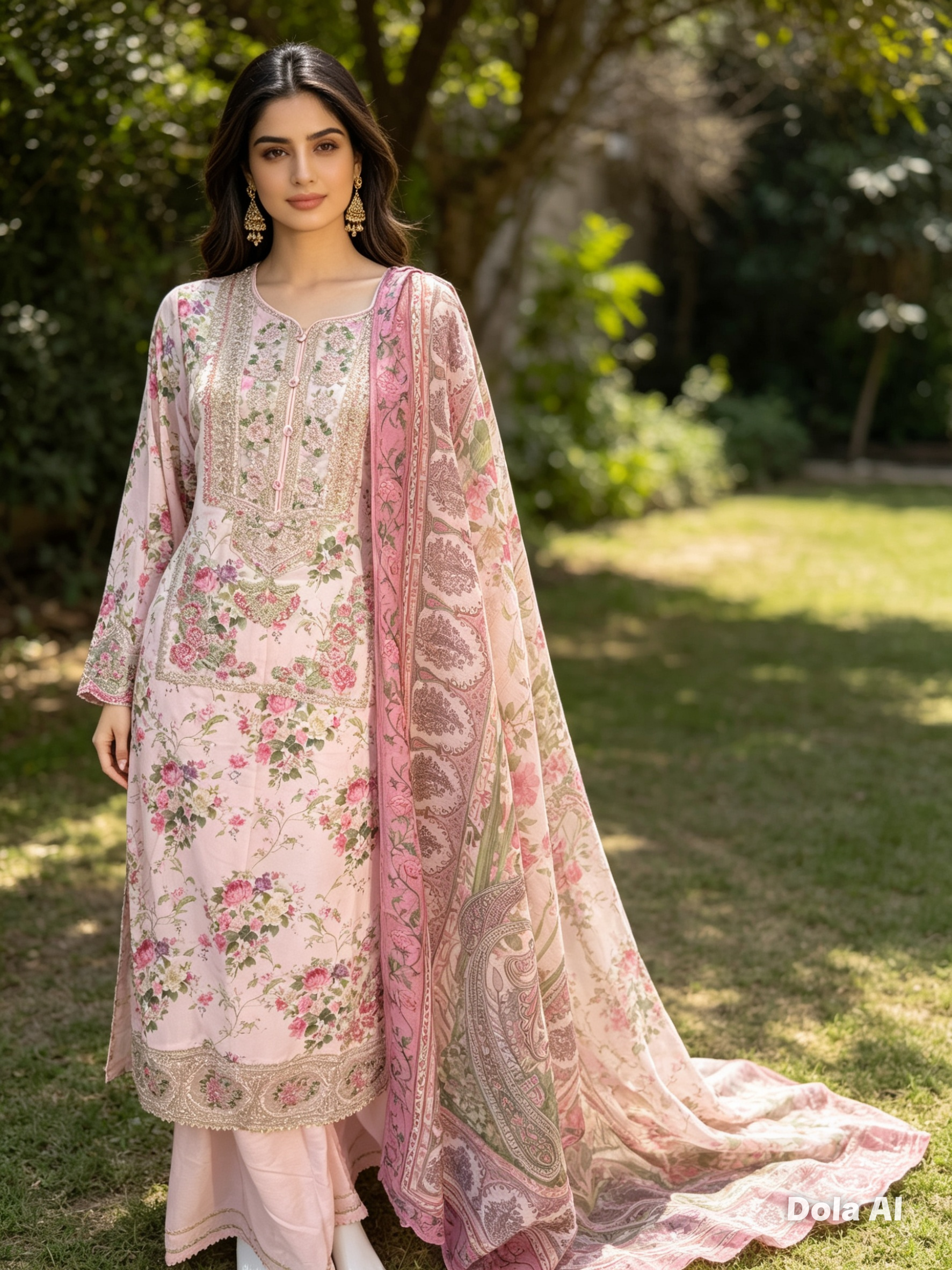 3pc suit pink floral