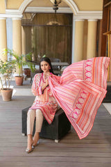 3pc Lawn Slub Digital Print Suit with Lawn Digital Print Dupatta