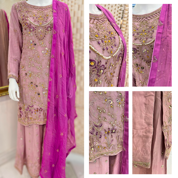 Casual Charm Sharara - Lilac & Dark Lilac