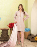 Blush Pink Floral Printed 3-Piece Stitched Suit with Digital Printed Dupatta