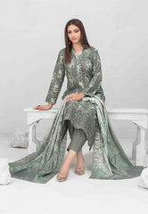 3pc Digital printed lawn suit with embroidered digital print cutwork Dupatta