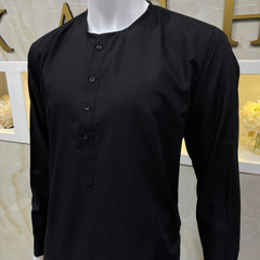 Plain Black Kurta Style