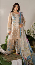 Light Taupe Karma Signature Embroidered 3 Piece suit