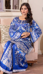 Luxury 2pc silk grey and blue