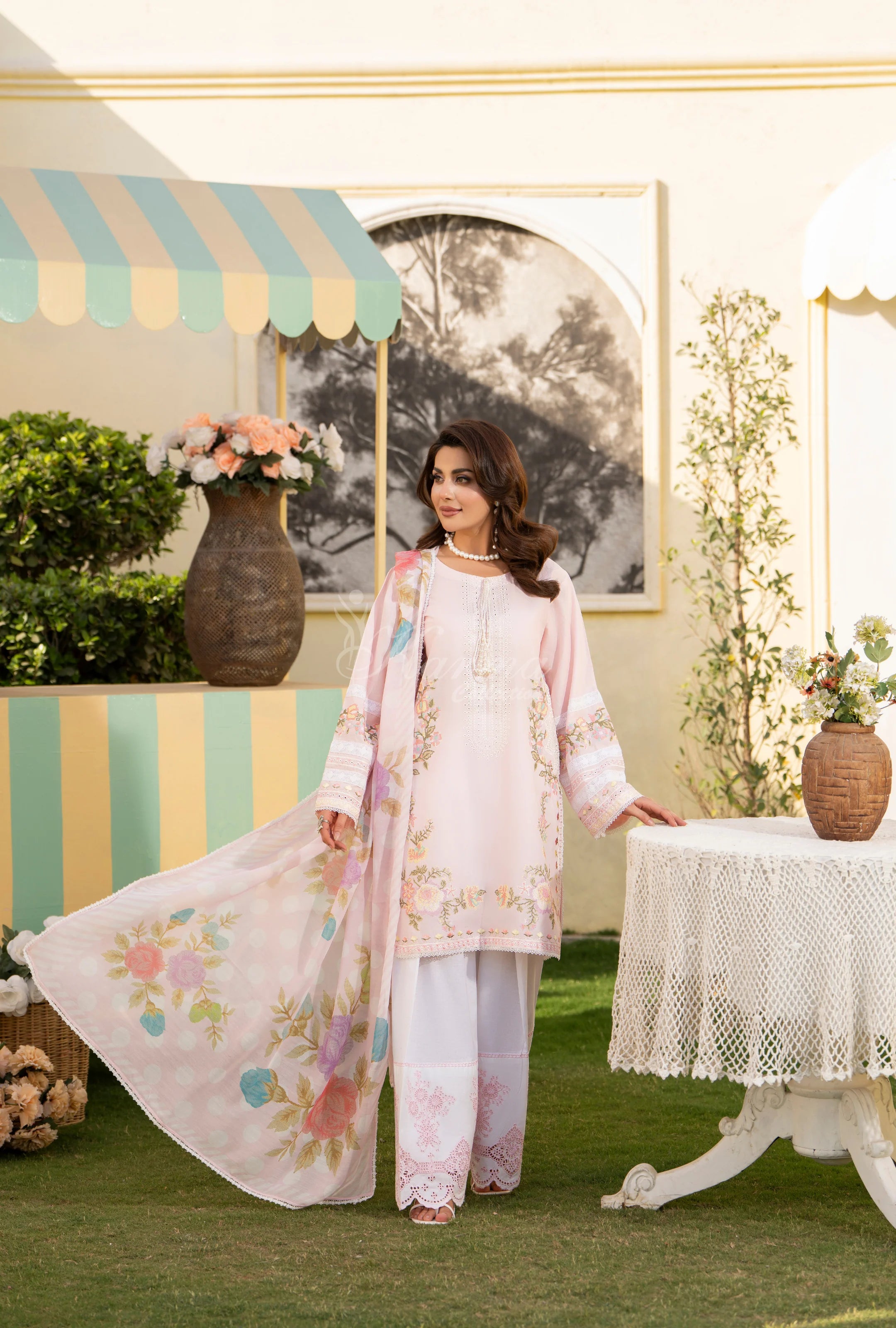 Original karma collection 3pc farshi shalwar suit ROSE QUARTZ
KC-1561