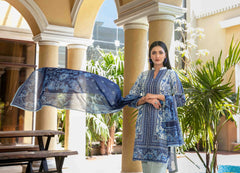 3pc Lawn Slub Digital Print Suit with Lawn Digital Print Dupatta
