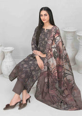 3pc Digital printed lawn suit with embroidered digital print cutwork Dupatta