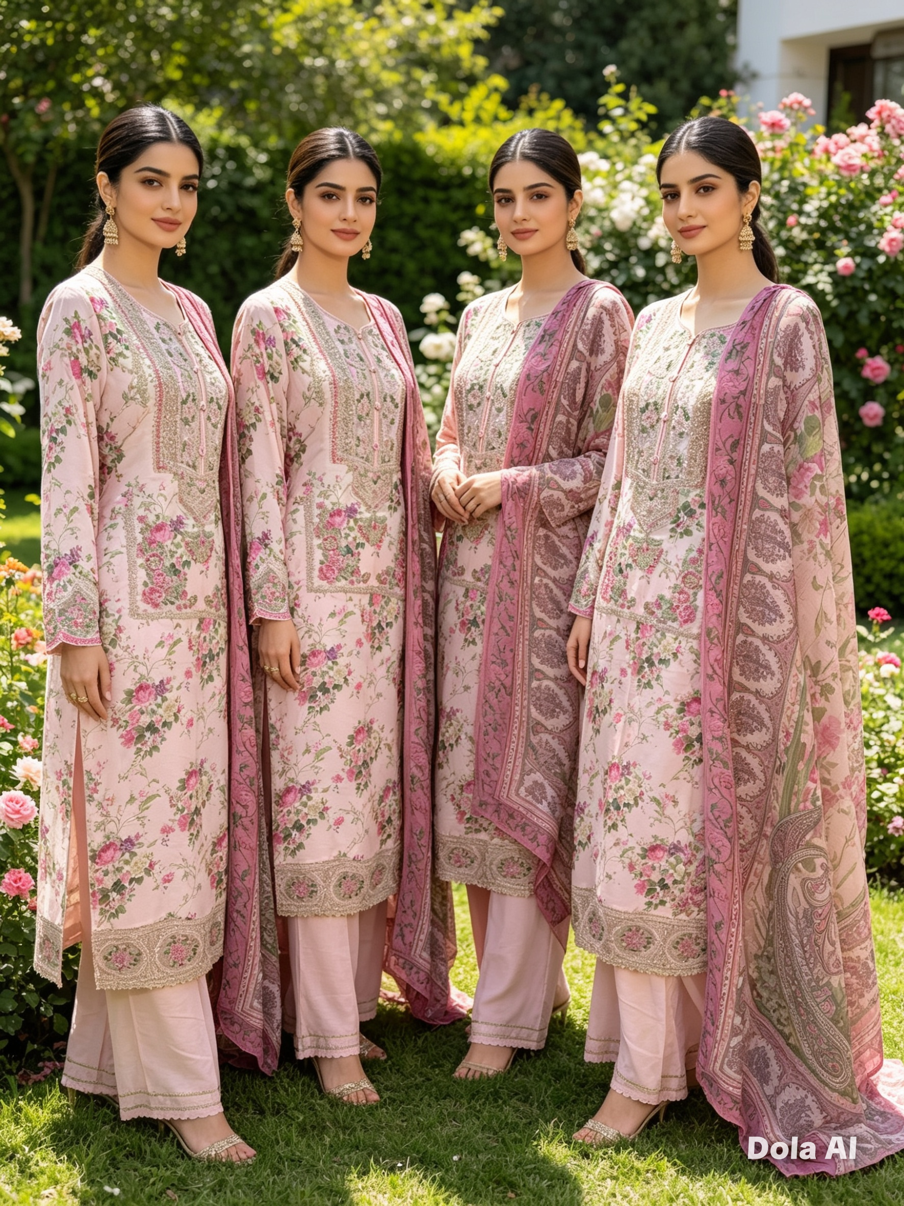 3pc suit pink floral