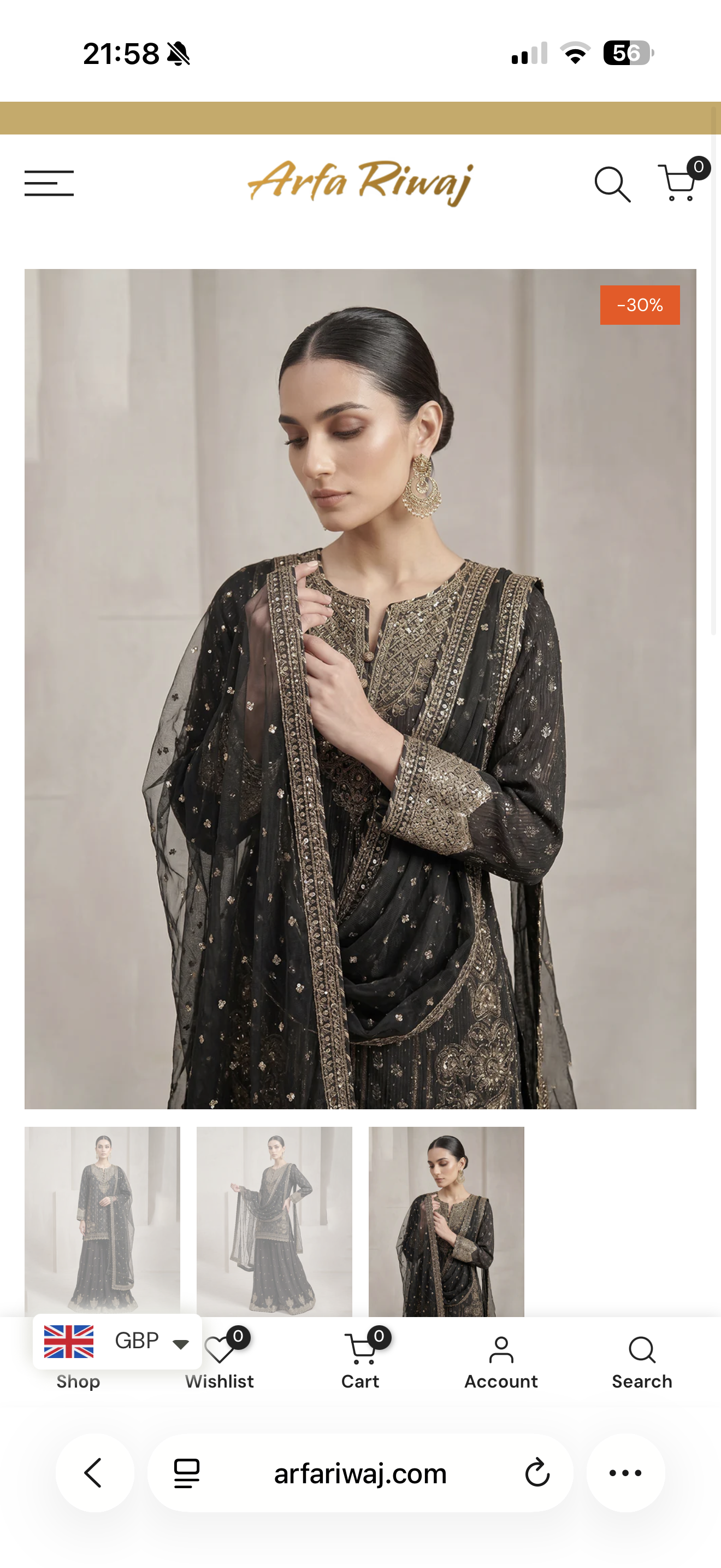 Black and gold embroidery 3pc Lengha suit