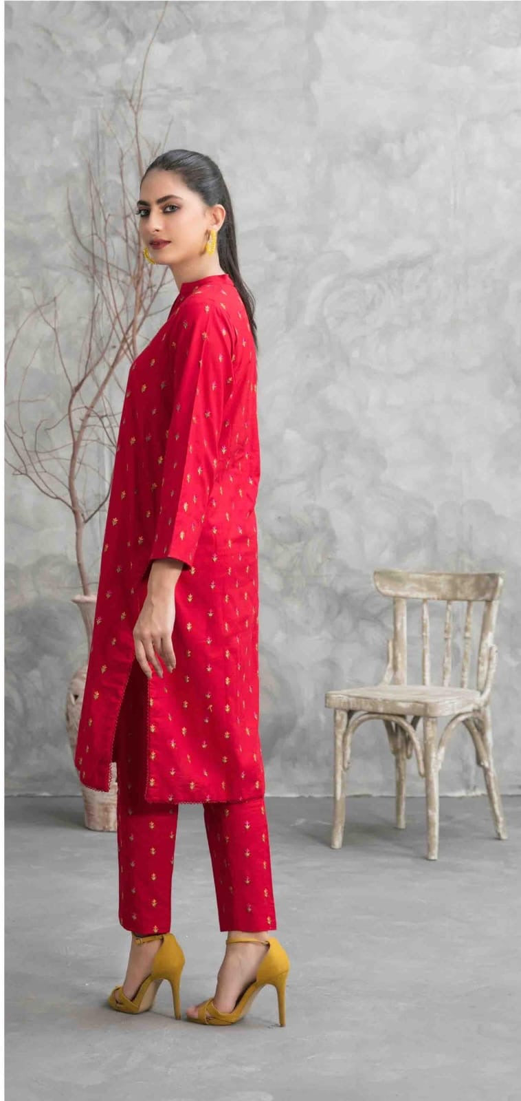 Zuri red colour two piece