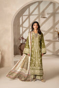 Original Karma collection olive green 3pc outfit with silk scarf