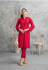 Zuri red colour two piece