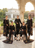 Maria b inspired black with red and blue embroidery 3pc outfit