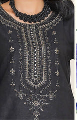 2pc black with gold embroidery