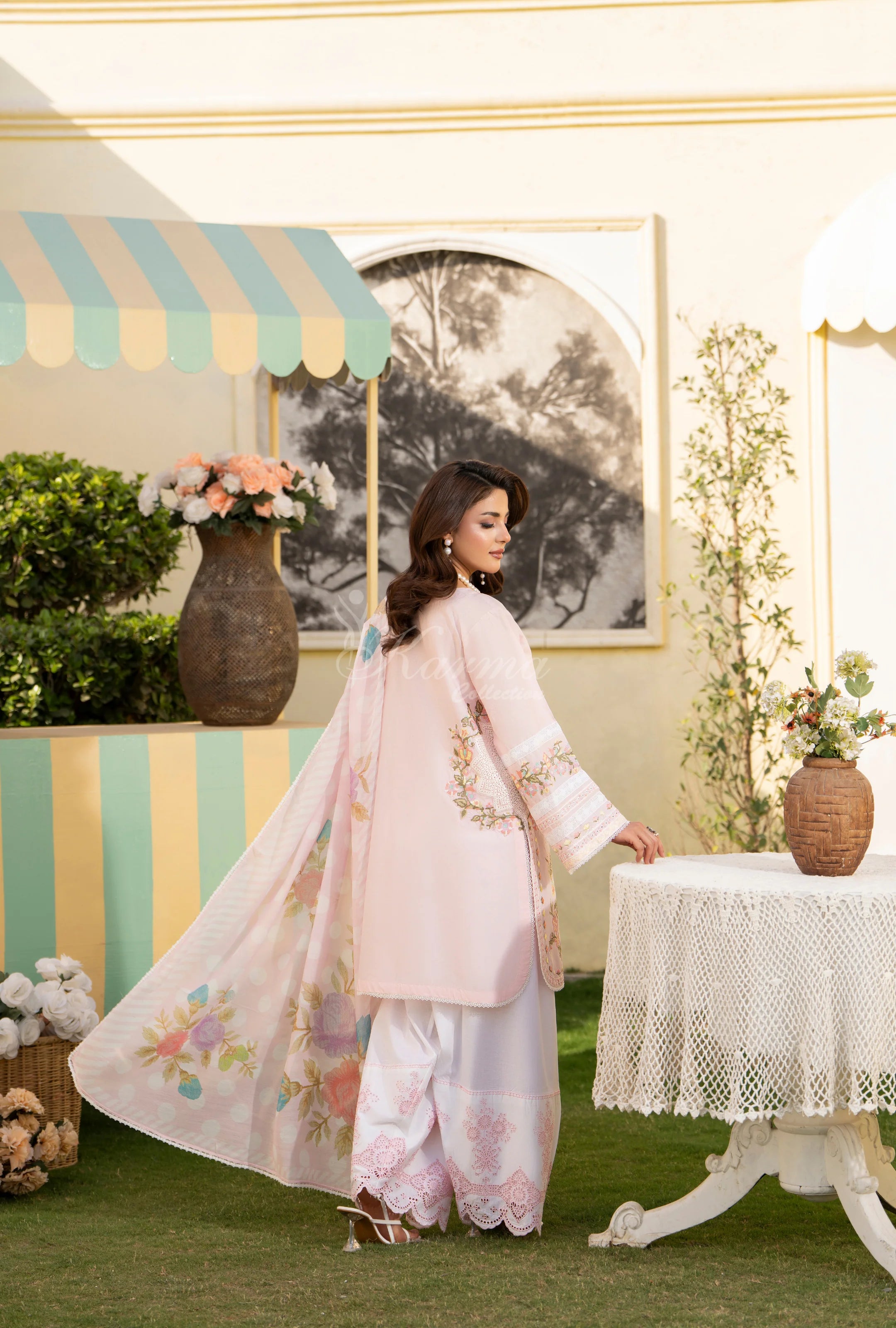 Original karma collection 3pc farshi shalwar suit ROSE QUARTZ
KC-1561