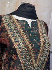 AR Black Ethnic style chiffon suit