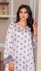 Luxury 2pc silk white and blue