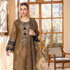 AR olive green jacquard suit