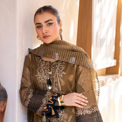 AR olive green jacquard suit