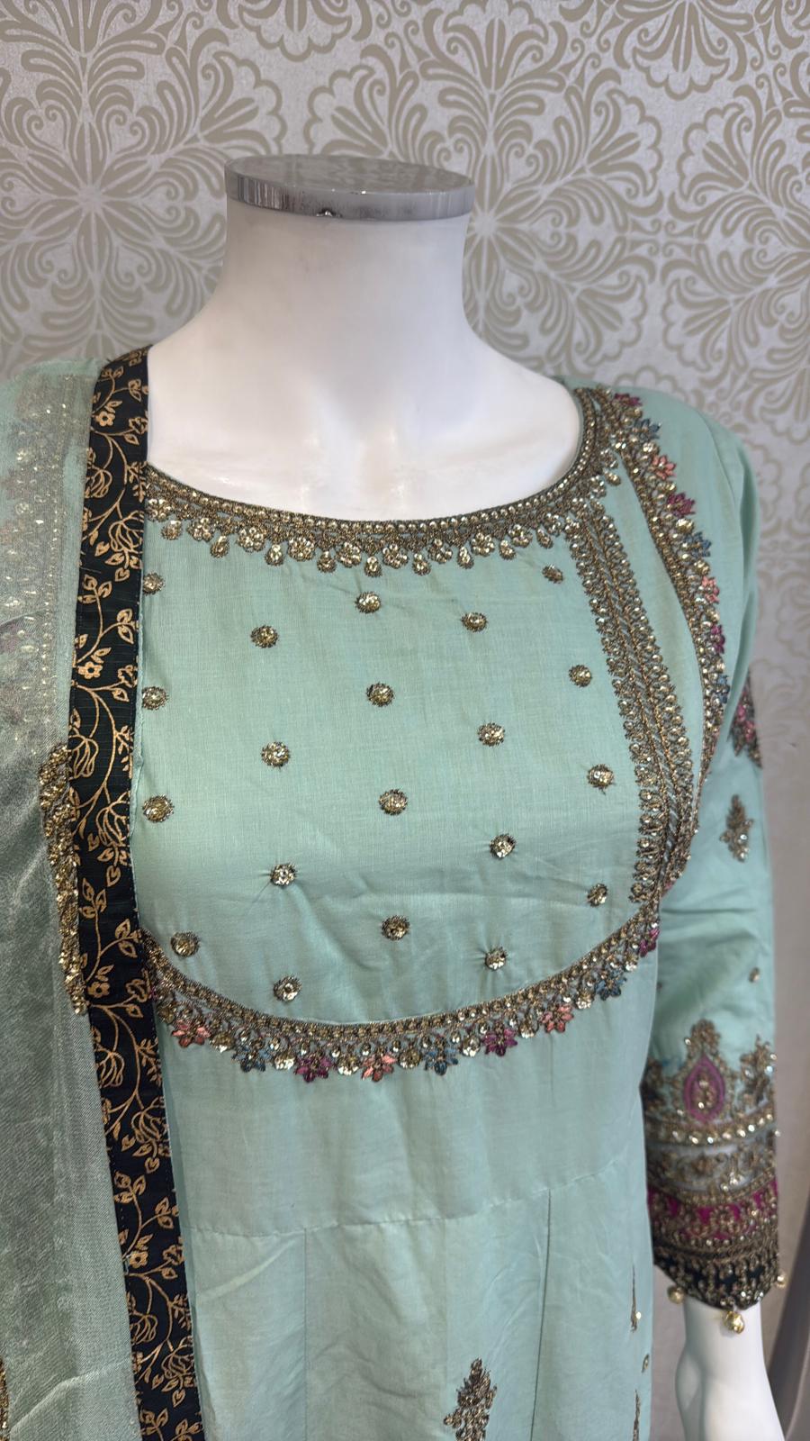 Zj saje green slit long frock Casual Dress Elegant Evening Piece Womenswear