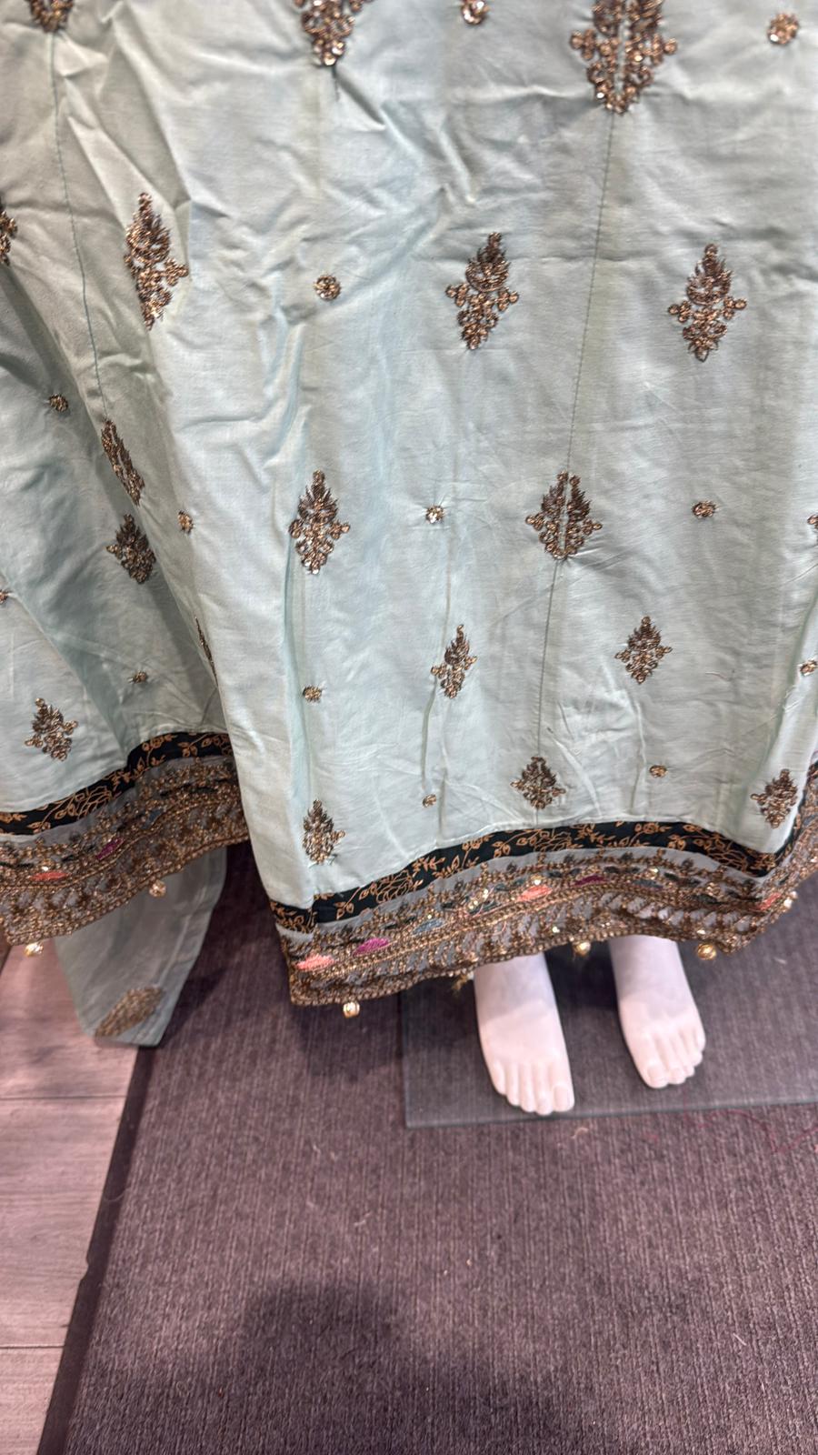 Zj saje green slit long frock Casual Dress Elegant Evening Piece Womenswear