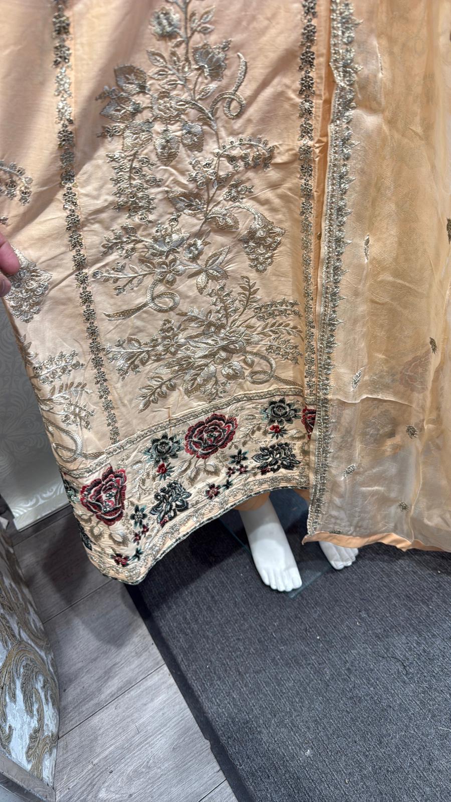 Zj peach long length frock maxi Casual Dress