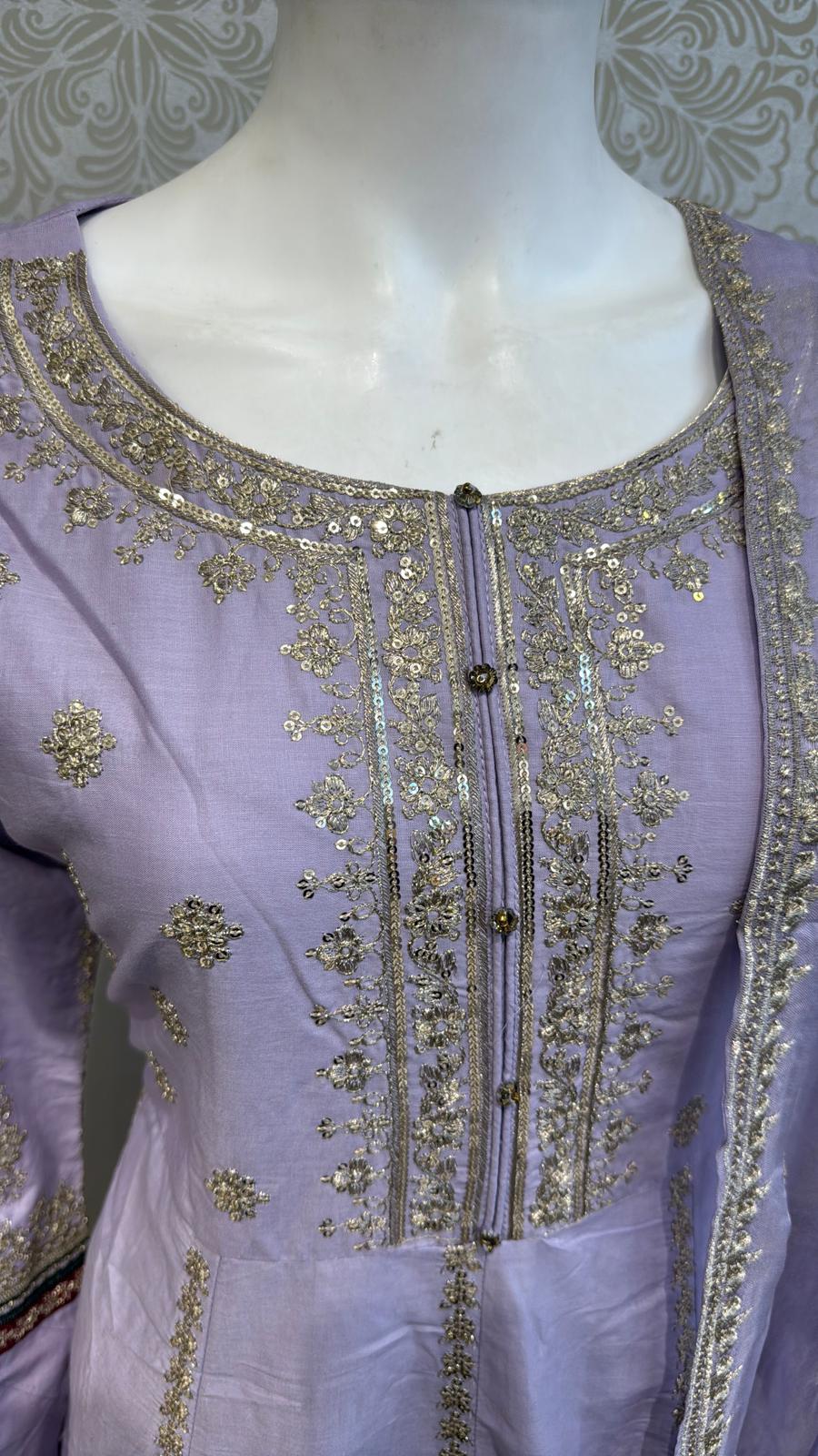 Zj lilac long length frock maxi Casual Dress