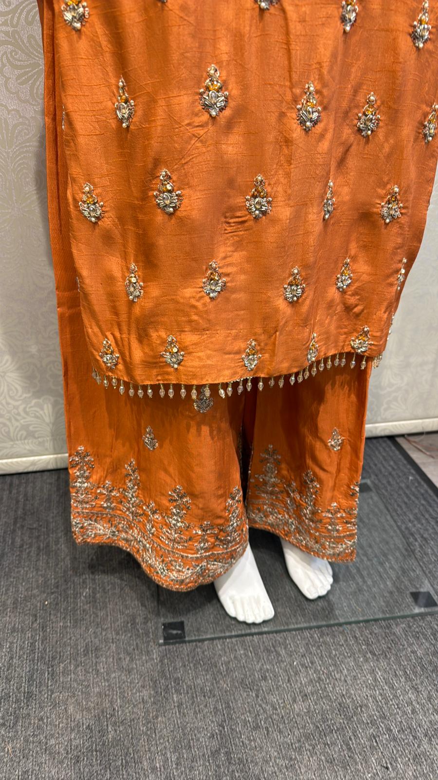 3pc Terracotta Orange Korean silk