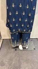 3pc Slate Navy Korean silk
