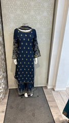 3pc Slate Navy Korean silk