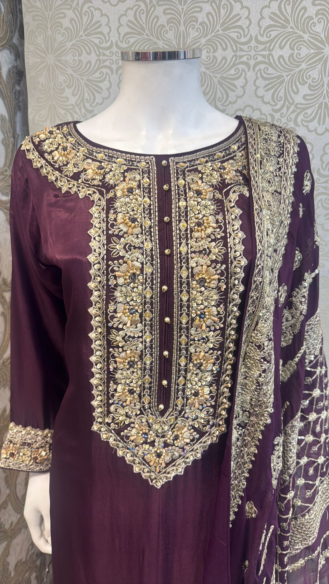 3pc Dusty Plum Sheesha silk